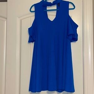 Heart Soul Blue Off the Shoulder Mock Neck Dress Size XL